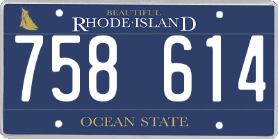 RI license plate 758614