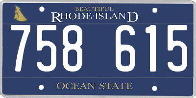 RI license plate 758615