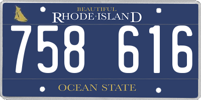 RI license plate 758616