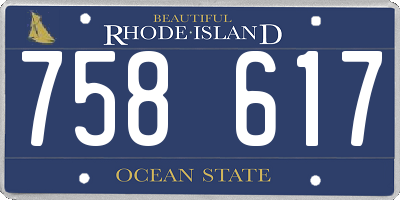 RI license plate 758617