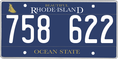 RI license plate 758622