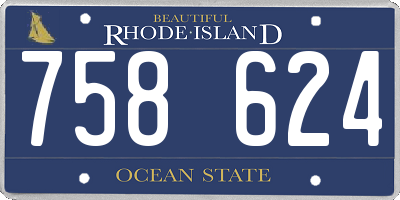 RI license plate 758624