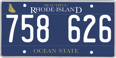 RI license plate 758626