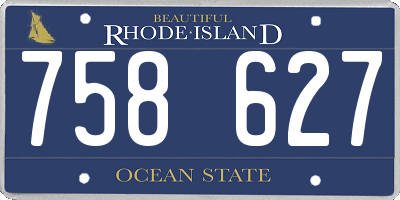 RI license plate 758627