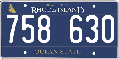 RI license plate 758630