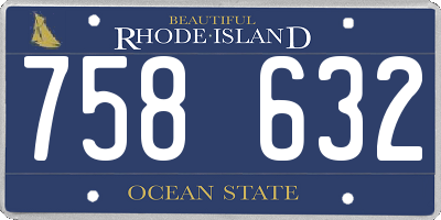RI license plate 758632