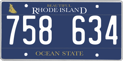 RI license plate 758634