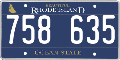 RI license plate 758635