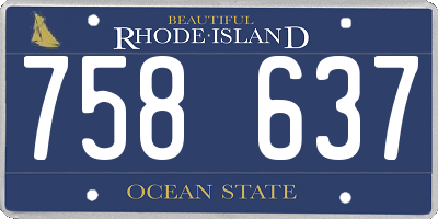RI license plate 758637