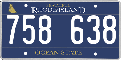 RI license plate 758638