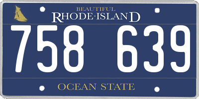 RI license plate 758639