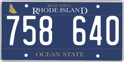 RI license plate 758640