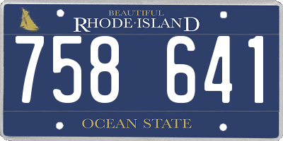 RI license plate 758641