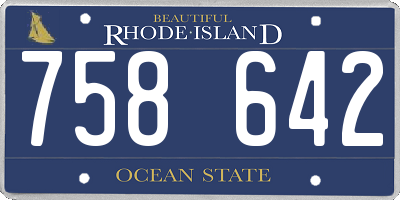 RI license plate 758642