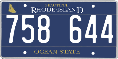 RI license plate 758644