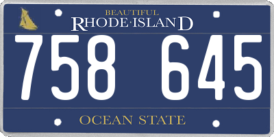 RI license plate 758645