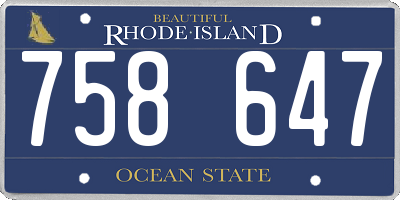 RI license plate 758647
