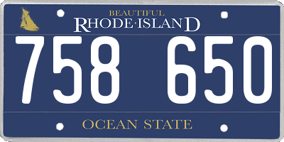 RI license plate 758650