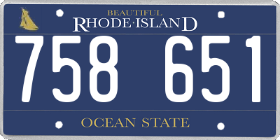 RI license plate 758651