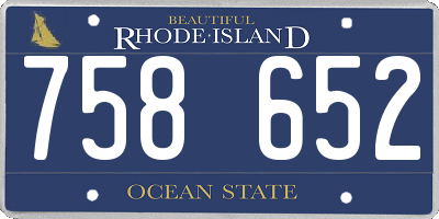 RI license plate 758652