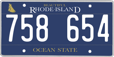 RI license plate 758654