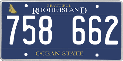 RI license plate 758662