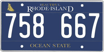 RI license plate 758667