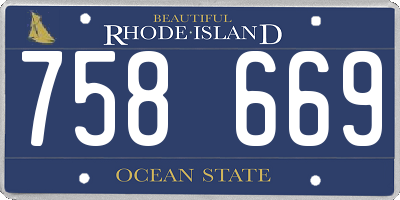 RI license plate 758669