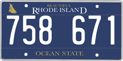 RI license plate 758671
