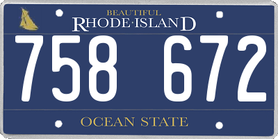 RI license plate 758672