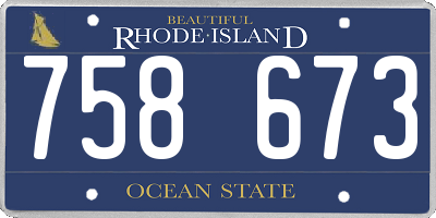 RI license plate 758673