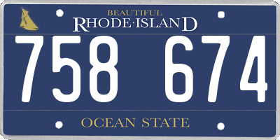 RI license plate 758674