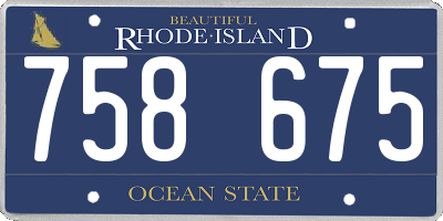 RI license plate 758675