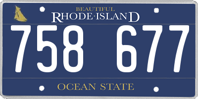 RI license plate 758677