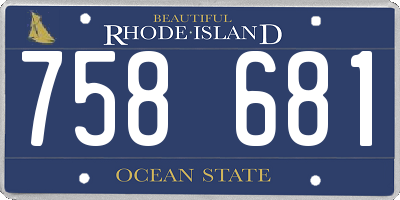 RI license plate 758681