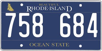 RI license plate 758684