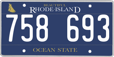 RI license plate 758693