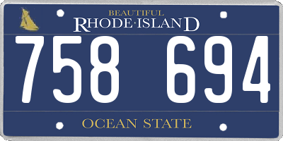 RI license plate 758694