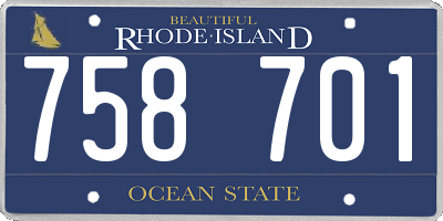 RI license plate 758701