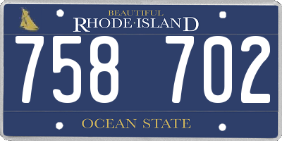 RI license plate 758702
