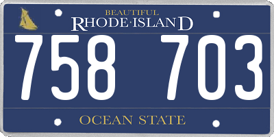 RI license plate 758703