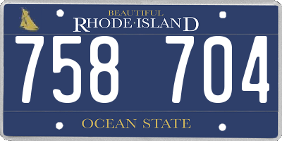 RI license plate 758704