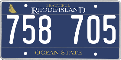 RI license plate 758705