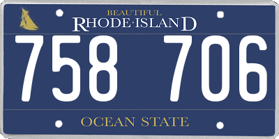 RI license plate 758706