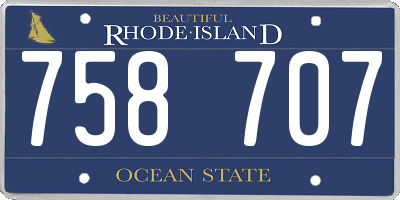 RI license plate 758707