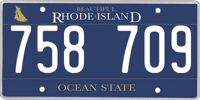 RI license plate 758709