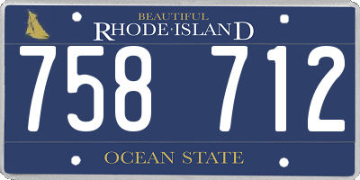 RI license plate 758712