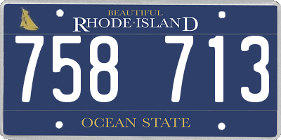 RI license plate 758713