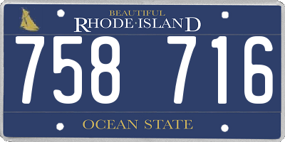 RI license plate 758716