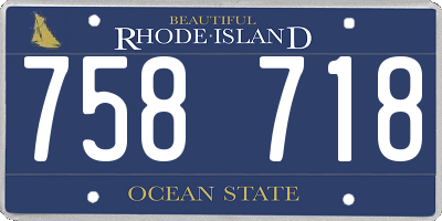RI license plate 758718